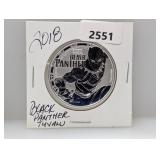 2018 1oz .999 Silv Black Panther Tuvalu