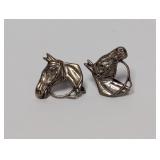 .925 Sterl Horse Head Screw Back Earrings
