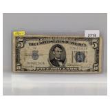 1934-D Blue Seal $5 Silv Certificate