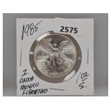 1985 1oz .999 Silv Mexico Libertad