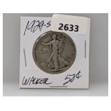 1929-S 90% Silv Walker Half $1 Dollar