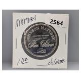 1oz .999 Silv Matthey Round