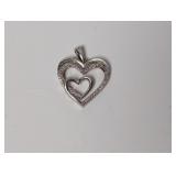.925 Sterl Diamond Heart Pendant