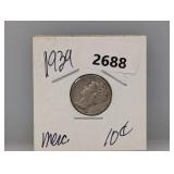 1939 90%Silv Mercury Dime