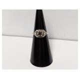 .925 Sterl Vtg Inspired Red Stone Ring Sz 5