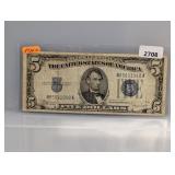 1934-C Blue Seal $5 Silv Certificate
