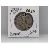 1939 90% Silv Walker Half $1 Dollar