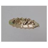 Gold Filled Feather "Mother" Brooch