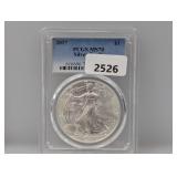 PCGS 2017 MS70 1oz .999 Silv Eagle $1