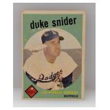 1959 Topps Baseball Duke Snider HOF 20 Damaged