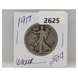 1917 90% Silv Walker Half $1 Dollar
