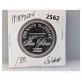 1oz .999 Silv Matthey Round