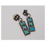 .925 Sterl Turquoise Dangle Earrings