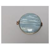 GF? Round Blue/Pearl Sheen Dress Clip