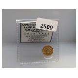 1852 1.7G .900 Gold Liberty  Head $1