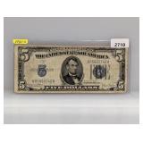 1934-D Blue Seal $5 Silv Certificate