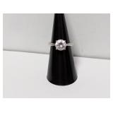 .925 Sterl Solitaire Engagement Ring Sz 6