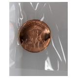 1oz .999 Copper Donkey & Rhino Hunter Round