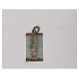 Vermeil/.925 Sterl Green Stone Pendant