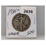1935-S 90% Silv Walker Half $1 Dollar