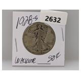 1928-S 90% Silv Walker Half $1 Dollar