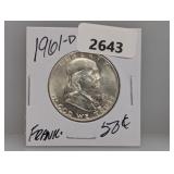 1961-D 90% Silv Franklin Half $1 Dollar