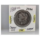 Rare 1884-CC 90% Silv Morgan $1
