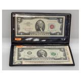 Set Red & Green Seal $2 Bills