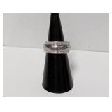 .925 Sterl Diamond Spinner Band Sz 6