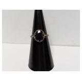 .925 Sterl Split Shank Oval Ruby Ring Sz 5.5