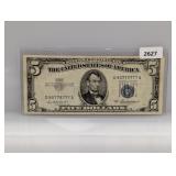 1953-A Blue Seal $5 Silver Certificate