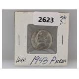1943-P 35% Silv War Nickel