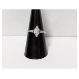 .925 Sterling CZ Tri-Stone Ring Sz 8