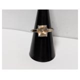 .925 Sterling Clear Stone Ring Sz 8 Missing Stone