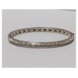 2.5" Diameter Clear Stone Hinge Bracelet