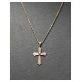 20" Vermeil Diamond Cross Necklace