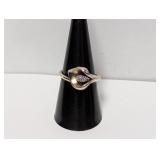 .925 Sterling Diamond Peace Lily Ring Rz 8