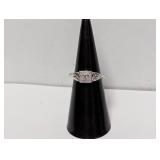 .925 Sterling Diamond Ring Sz 5