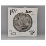 1922 90% Silv Peace $1 Dollar