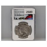 NGC 1924 BU 90% Silv Peace $1 Dollar