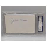 Jesse Haines Auto 3x5 Index Card PSA Aut & Encap