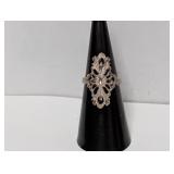 .925 Sterling Ornate Ring Sz 6