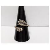 .925 Sterling Avon Flower Wrap Ring