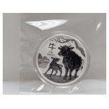 2021 1oz .999 Silv Yr of the Ox $1 Dollar