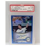 2011 Arencibia Topps Ch Auto Blue Ref RC /199 PSA8