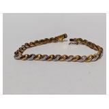 8" Vermeil/.925 Sterl Diamond Bracelet