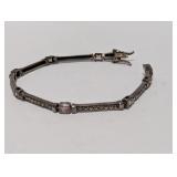 8" .925 Sterl Multi Gem/Marcasite Bracelet