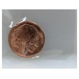 1oz .999 Copper Buffalo Round