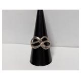 .925 Sterl Intertwined Loop Ring Sz 9.5