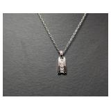 18" .925 Sterl Chain w/Clear Stone Pendant